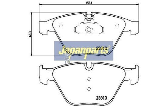 Brake Pad Set, disc brake PA-0115AF Japanparts, Image 2