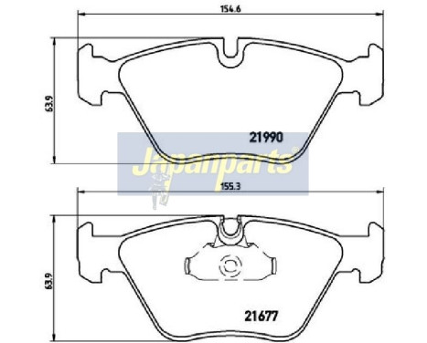 Brake Pad Set, disc brake PA-0120AF Japanparts, Image 2