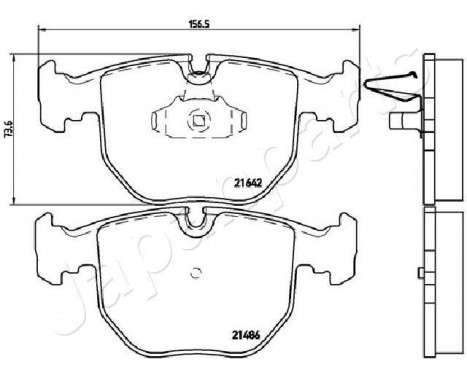 Brake Pad Set, disc brake PA-0121AF Japanparts, Image 2