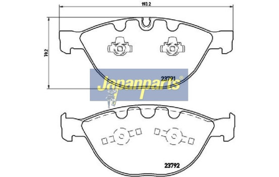 Brake Pad Set, disc brake PA-0122AF Japanparts, Image 2