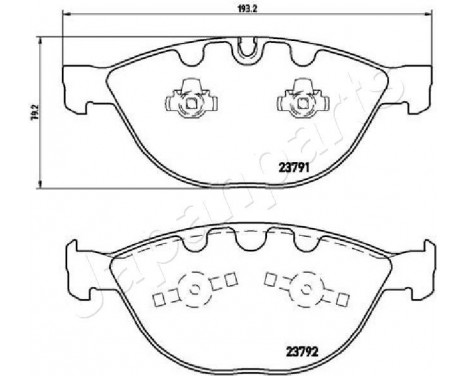 Brake Pad Set, disc brake PA-0122AF Japanparts, Image 2