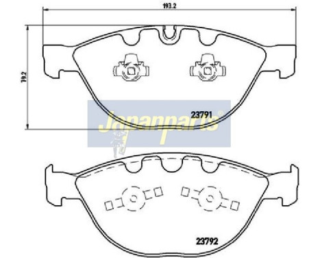 Brake Pad Set, disc brake PA-0122AF Japanparts, Image 2