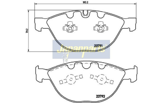 Brake Pad Set, disc brake PA-0122AF Japanparts, Image 2