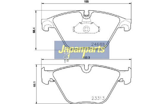 Brake Pad Set, disc brake PA-0126AF Japanparts, Image 2