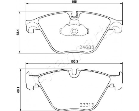 Brake Pad Set, disc brake PA-0126AF Japanparts, Image 2