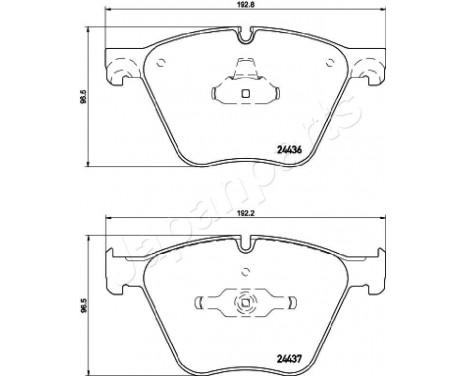 Brake Pad Set, disc brake PA-0129AF Japanparts, Image 2