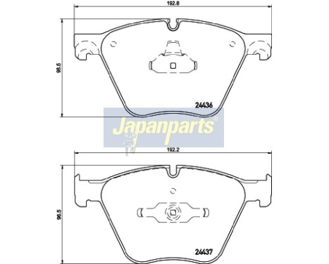 Brake Pad Set, disc brake PA-0129AF Japanparts, Image 2