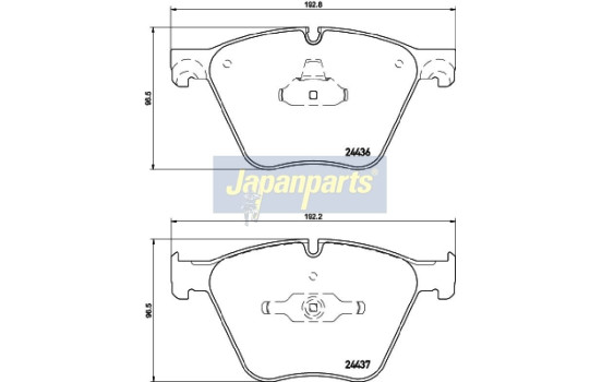 Brake Pad Set, disc brake PA-0129AF Japanparts, Image 2