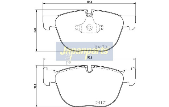 Brake Pad Set, disc brake PA-0132AF Japanparts, Image 2