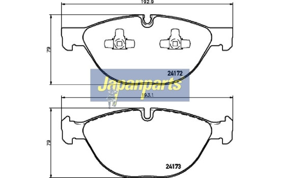 Brake Pad Set, disc brake PA-0134AF Japanparts, Image 2