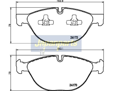 Brake Pad Set, disc brake PA-0134AF Japanparts, Image 2