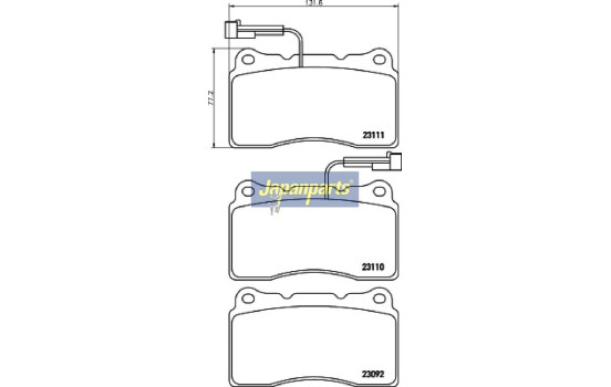 Brake Pad Set, disc brake PA-0204AF Japanparts, Image 2