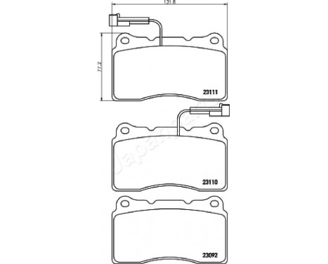 Brake Pad Set, disc brake PA-0204AF Japanparts, Image 2