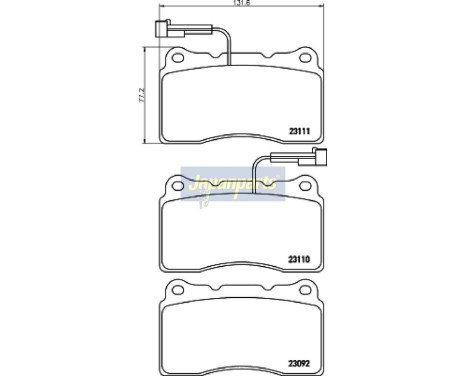 Brake Pad Set, disc brake PA-0204AF Japanparts, Image 2