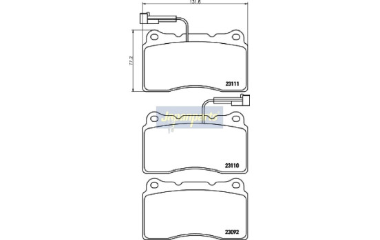 Brake Pad Set, disc brake PA-0204AF Japanparts, Image 2