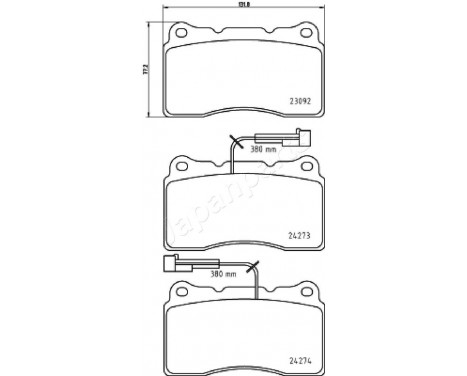 Brake Pad Set, disc brake PA-0207AF Japanparts, Image 2