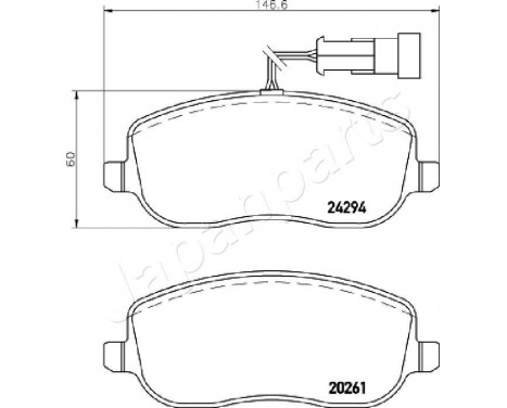 Brake Pad Set, disc brake PA-0220AF Japanparts, Image 2