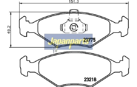Brake Pad Set, disc brake PA-0223AF Japanparts, Image 2