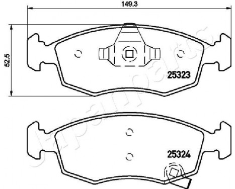 Brake Pad Set, disc brake PA-0228AF Japanparts, Image 2