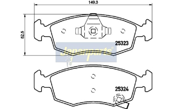 Brake Pad Set, disc brake PA-0228AF Japanparts, Image 2
