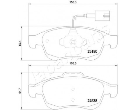 Brake Pad Set, disc brake PA-0243AF Japanparts, Image 2