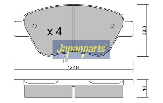 Brake Pad Set, disc brake PA-0248AF Japanparts, Image 2