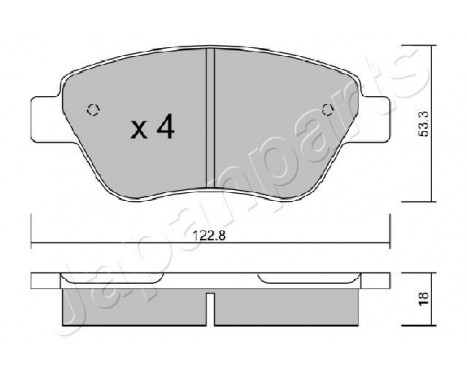 Brake Pad Set, disc brake PA-0248AF Japanparts, Image 2