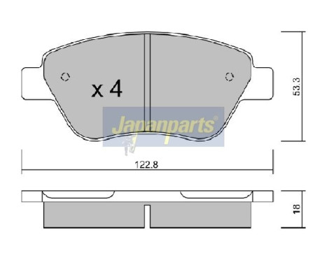 Brake Pad Set, disc brake PA-0248AF Japanparts, Image 2