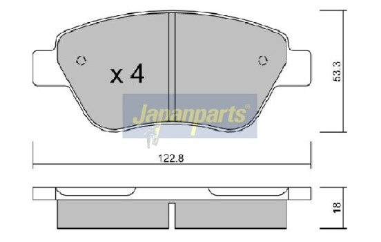Brake Pad Set, disc brake PA-0248AF Japanparts, Image 2