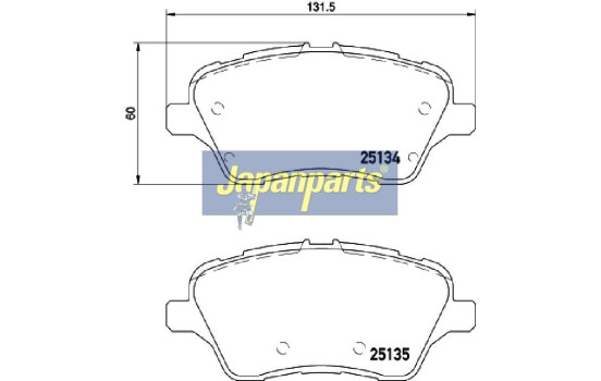 Brake Pad Set, disc brake PA-0301AF Japanparts, Image 2