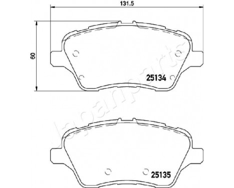 Brake Pad Set, disc brake PA-0301AF Japanparts, Image 2