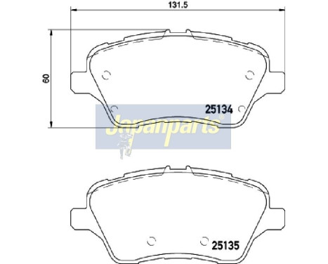 Brake Pad Set, disc brake PA-0301AF Japanparts, Image 2