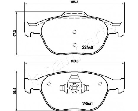 Brake Pad Set, disc brake PA-0307AF Japanparts, Image 2