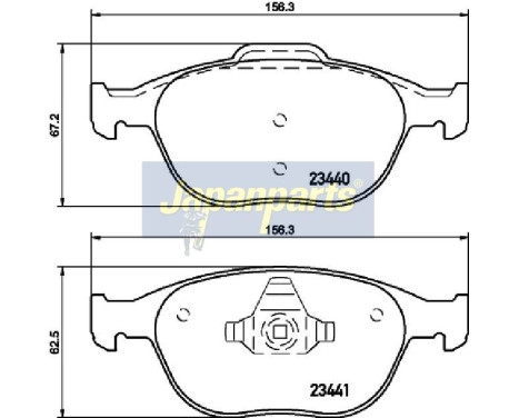 Brake Pad Set, disc brake PA-0307AF Japanparts, Image 2