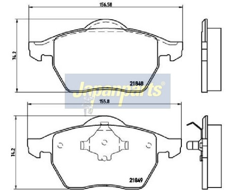 Brake Pad Set, disc brake PA-0312AF Japanparts, Image 2