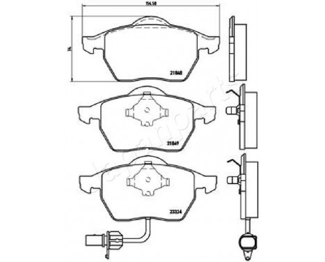 Brake Pad Set, disc brake PA-0313AF Japanparts, Image 2