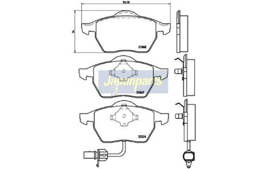 Brake Pad Set, disc brake PA-0313AF Japanparts, Image 2