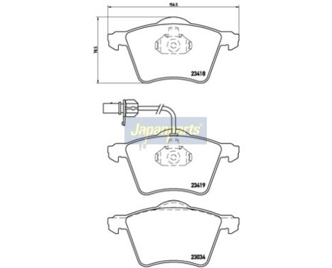 Brake Pad Set, disc brake PA-0314AF Japanparts, Image 2