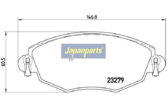 Brake Pad Set, disc brake PA-0318AF Japanparts, Image 2