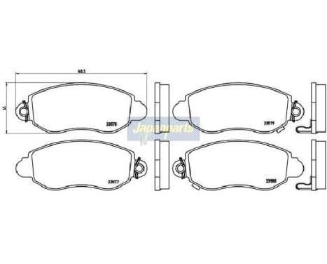 Brake Pad Set, disc brake PA-0323AF Japanparts, Image 2