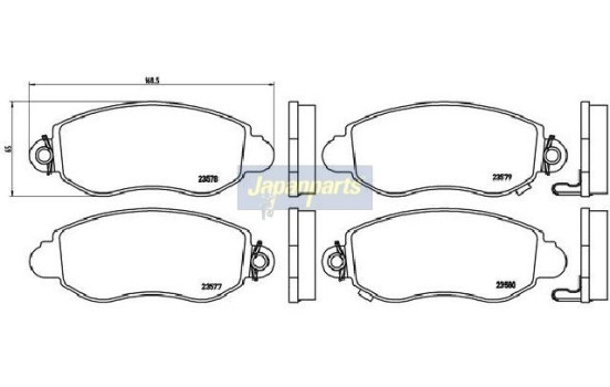 Brake Pad Set, disc brake PA-0323AF Japanparts, Image 2
