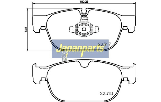 Brake Pad Set, disc brake PA-0333AF Japanparts, Image 2