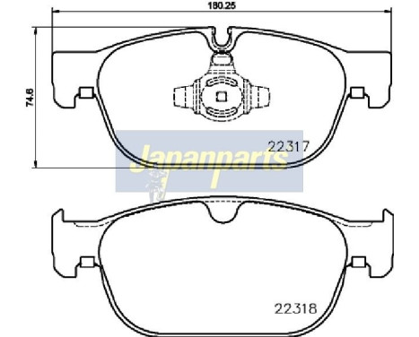 Brake Pad Set, disc brake PA-0333AF Japanparts, Image 2