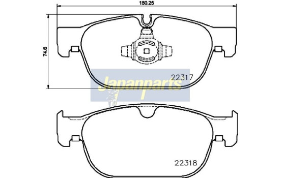Brake Pad Set, disc brake PA-0333AF Japanparts, Image 2