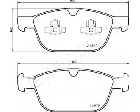 Brake Pad Set, disc brake PA-0334AF Japanparts, Image 2