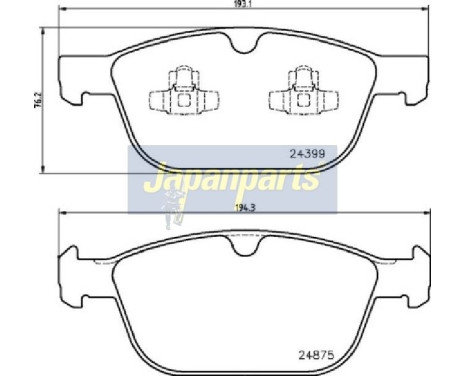 Brake Pad Set, disc brake PA-0334AF Japanparts, Image 2