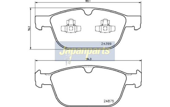 Brake Pad Set, disc brake PA-0334AF Japanparts, Image 2