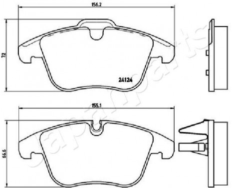 Brake Pad Set, disc brake PA-0340AF Japanparts, Image 2