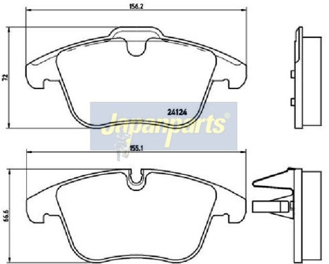 Brake Pad Set, disc brake PA-0340AF Japanparts, Image 2
