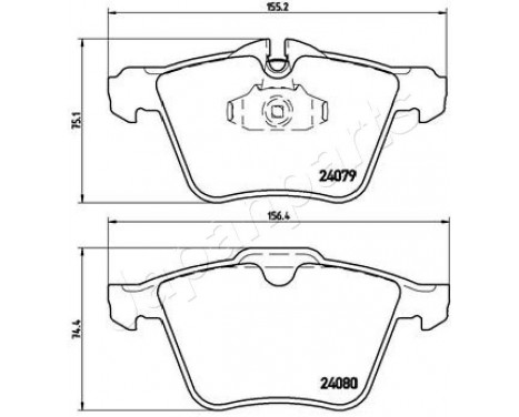 Brake Pad Set, disc brake PA-0341AF Japanparts, Image 2